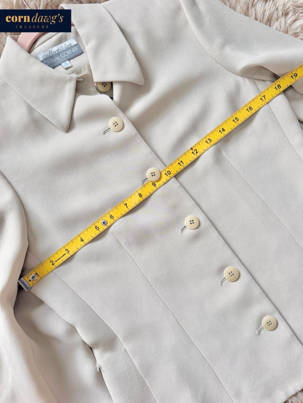 Vintage Collectibles by Casual Corner Elegant Jacket Beige - Size 6 - Picture 9 of 13